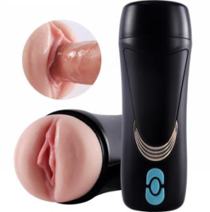 ABS+TPR+Silicone Press and Vibration Masturbation Cup 0.82kg /Retail