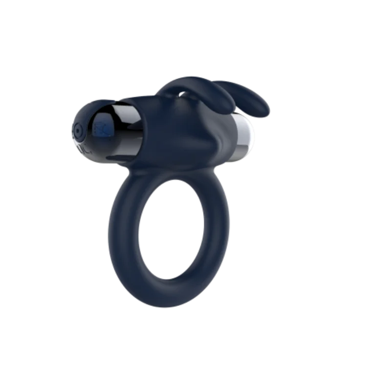black vibrating cock ring showing motor placement ring fit and external contact surface