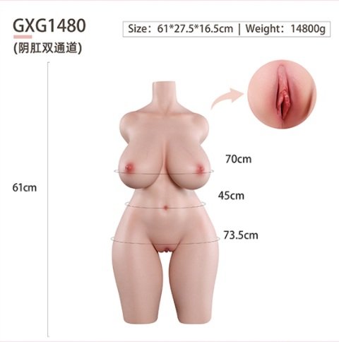Primal Silicone Female Torso – GXG1480 – Dimensions reference