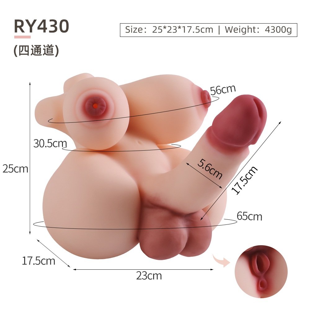Primal Mixed-Anatomy TPE Torso – RY430 – Dimensions reference