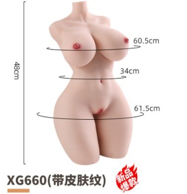 Primal Headless TPE Female Torso – XG660 – Dimensions reference