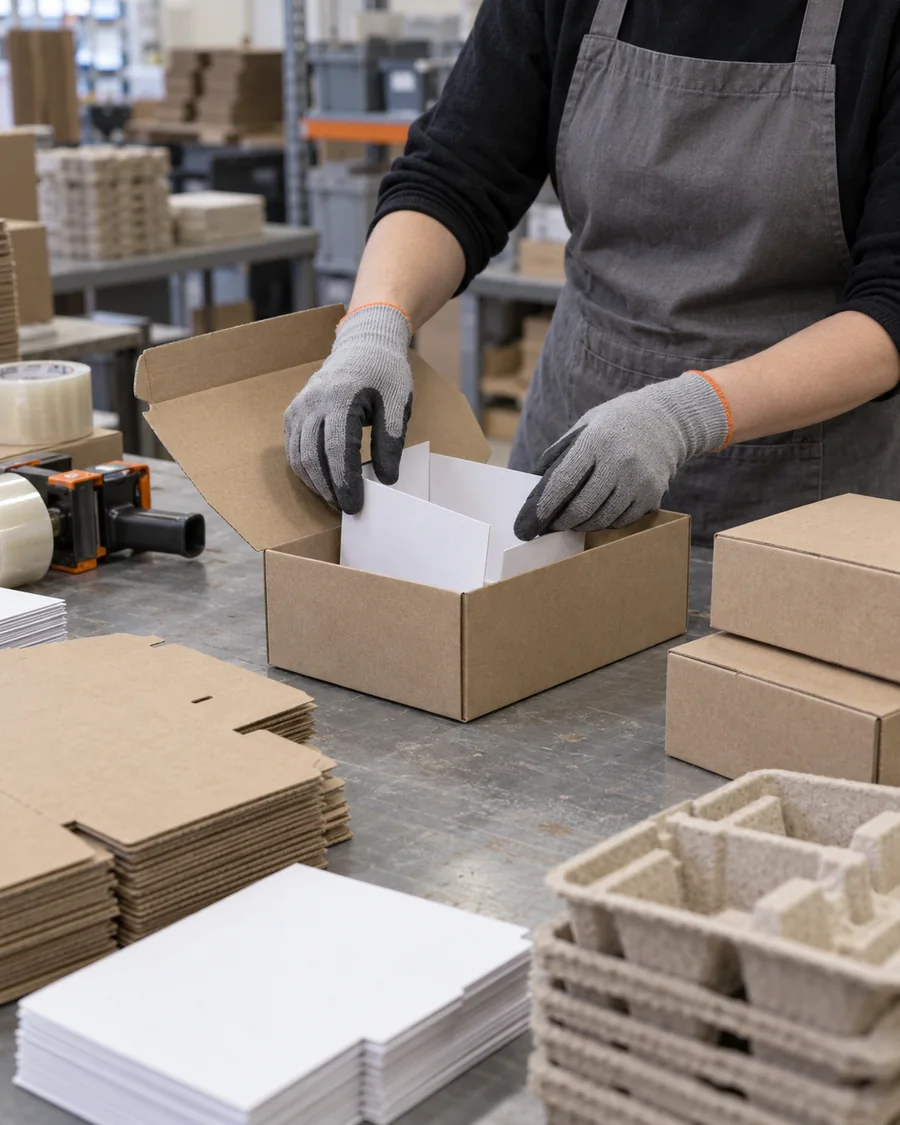 Packaging workstation illustration